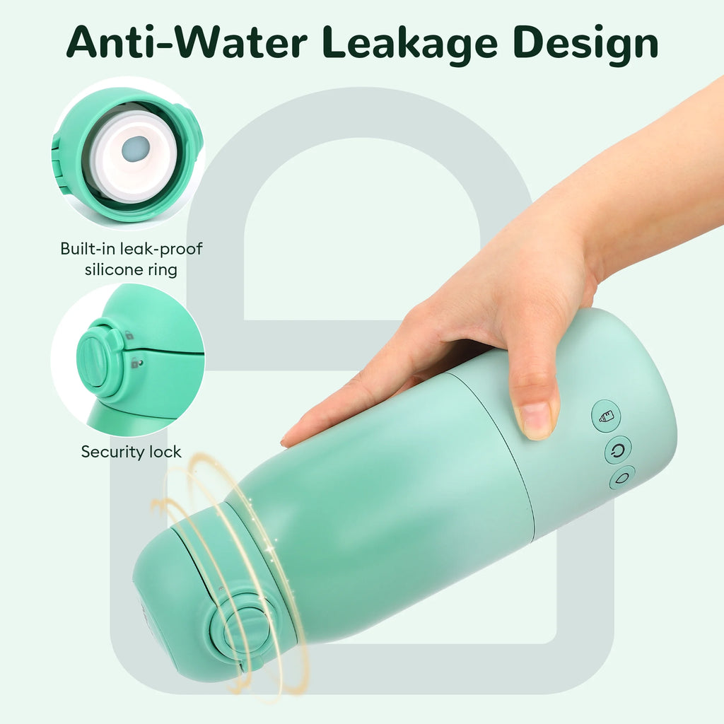 Ultimate Portable Baby Bottle Warmer - Dual Heating Modes for Perfect Feeding Temperature, 12 OZ Capacity in Green