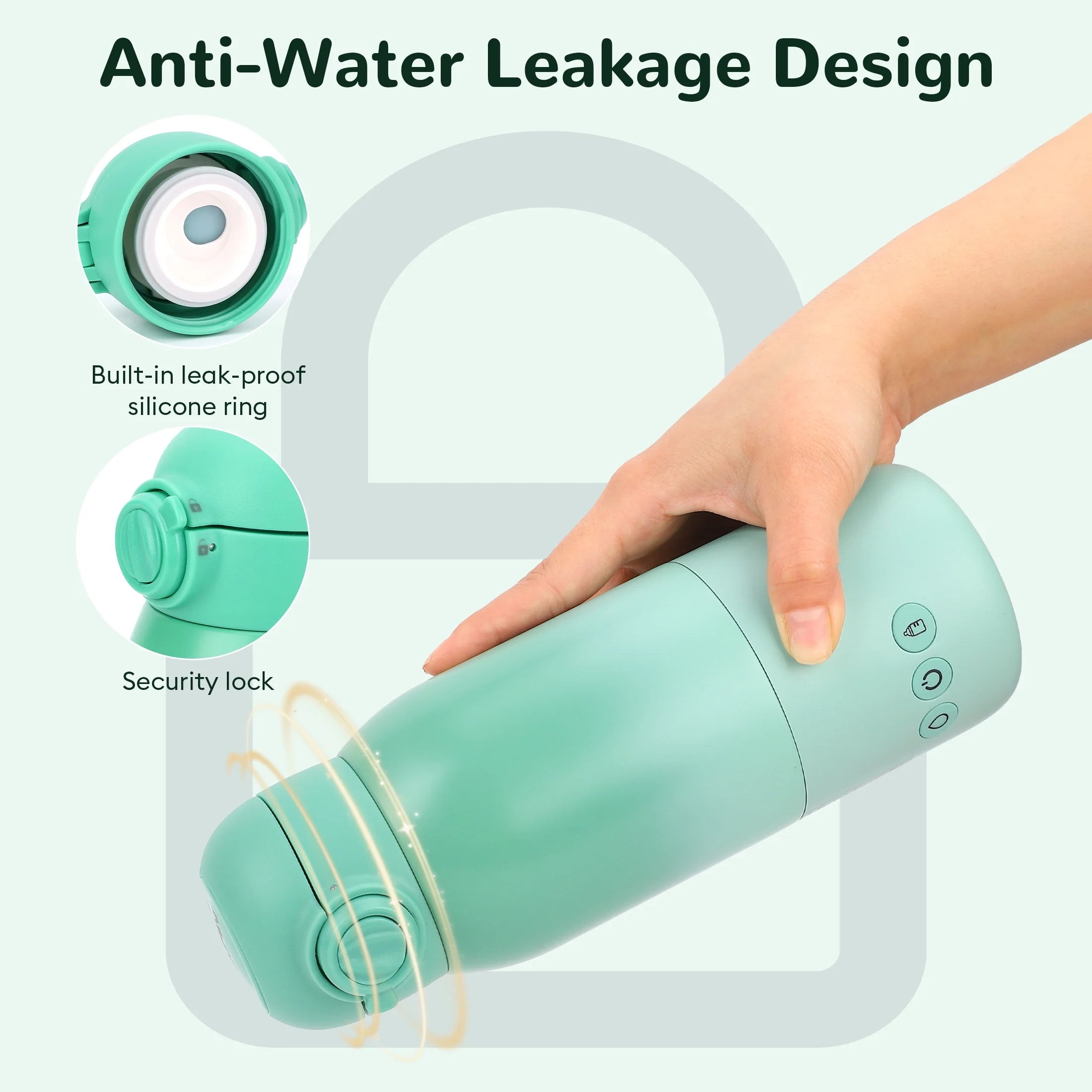 Ultimate Portable Baby Bottle Warmer - Dual Heating Modes for Perfect Feeding Temperature, 12 OZ Capacity in Green