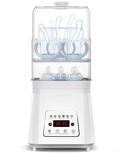 8-in-1 Baby Bottle Sterilizer and Dryer: Electric Steam Sanitizer, Warmer, and Food Prep.