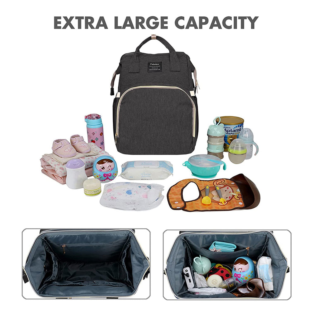 Baby Diaper Bag Backpack with Changing Station, Baby Registry Search Shower Gifts, Baby Bags for Boy Girl, New Mom Gifts for Women, Large Capacity, USB Port,Black